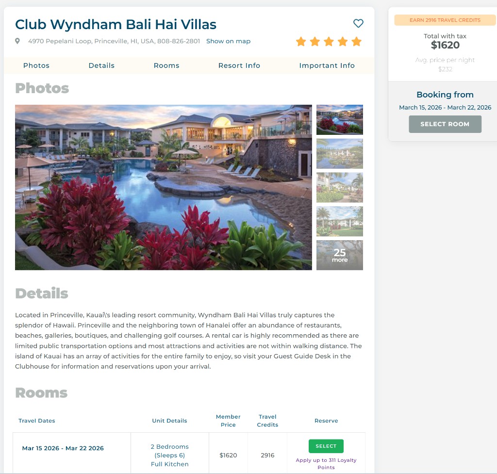 Bali Hai Villas on Travel Advantage — $1,620 total with tax, 2916 Travel Credits